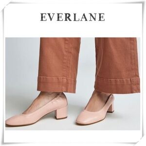 Everlane The Day Heel Round toe Block Heel Pumps in Pale Pink Size 7
